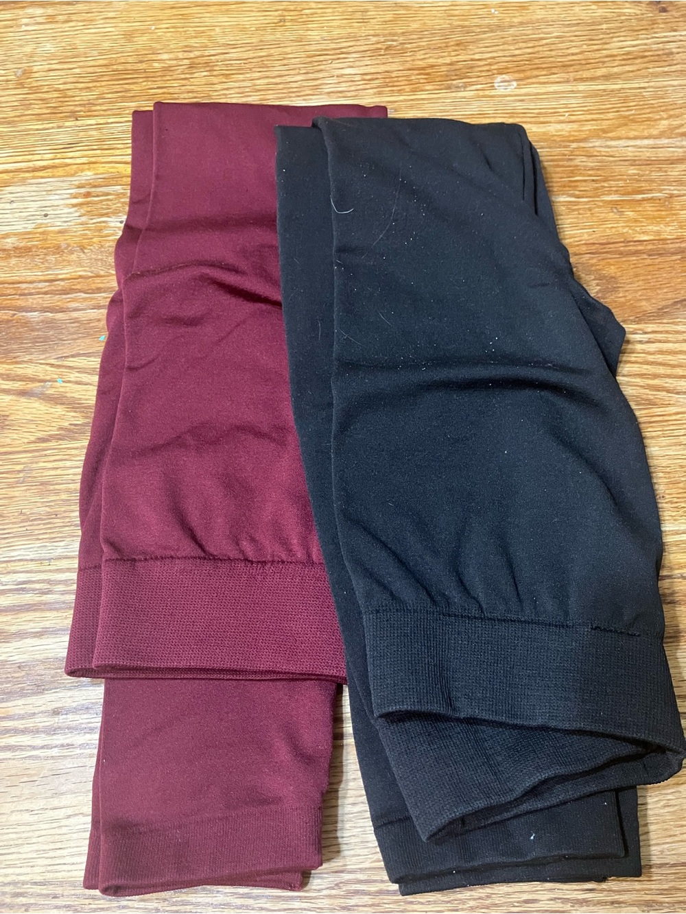 Women’s Stretch Leggings - Black & Burgundy